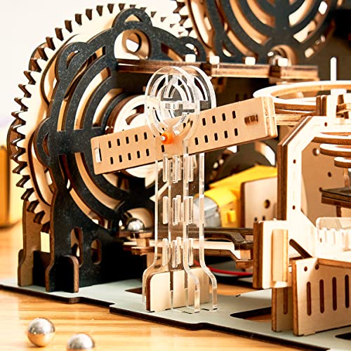 3D Wooden Puzzles Marble Run Set - Mechanical Model Kits with Motor, Brainteaser and Puzzle for Christmas/Birthday,Gifts for Adults and Teens to Build Combination - style: Marble