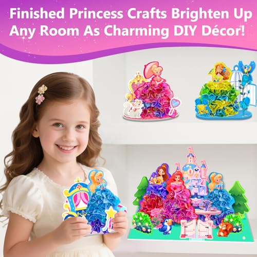 Poke in Magical Princesses, Christmas Birthday Gifts for 3 4 5 6 7 8 9 Year Old Girls, No Mess Girls Toys Age 6-8, DIY Arts and Crafts for Kids 4-6, Creative Activity Travel Toy - style: Poke in Magical