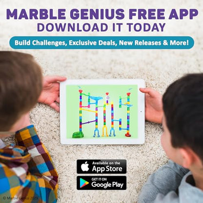 Marble Genius Marble Run Super Set, STEM Toys & Maze Construction Building - 150 Translucent Track Pieces & Glass Marble for Family, Kids Toddlers Ages 4-8 - Fun Holiday Creative Gifts