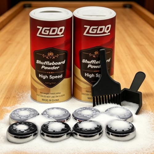 Shuffleboard Pucks/Shuffleboard Sand Wax, Shuffleboard Accessories Suitable Shuffleboard Pucks Game - style: 2x14oz+2-1/8‘’53mm(black+grey)