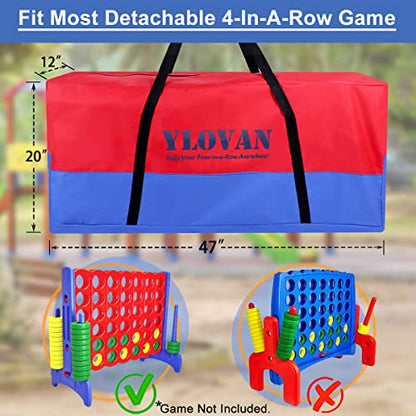 YLOVAN Giant Game Carry Storage Bag for Jumbo 4 in A Row, Large Sturdy Carrying Bag Easily Transport Store Life Size, Take Your 4-in-a-Row Anywhere (Game Not Included) | Giant Connect Game Four in A Row Large Carrying Bag Easily Transport Store Life Size