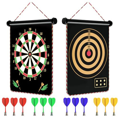 Magnetic Dart Board Games for Kids with 12 Darts Outdoor Toys for Boys Age 8-13 Cool Stuff Gifts Ideas for Teenage Boy Girls Age 8 9 10 11 12 13 14 15 16 Game Room Decor