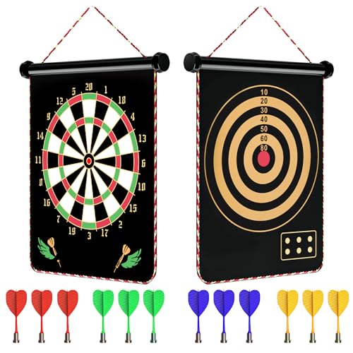 Magnetic Dart Board Games for Kids with 12 Darts Outdoor Toys for Boys Age 8-13 Cool Stuff Gifts Ideas for Teenage Boy Girls Age 8 9 10 11 12 13 14 15 16 Game Room Decor
