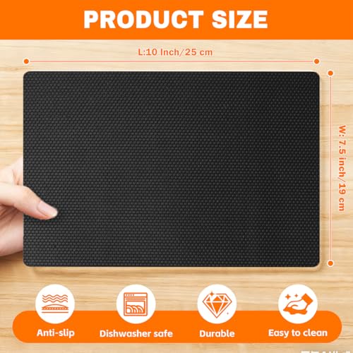 2MM Thick Black Non-Slip Grip Mat - Washable & Cut-to-Fit, Multi-Use Anti-Slip Pad for Furniture, Pet Bowls, Folding Walker, Desks, and Crafts，Couch Arm Table，Guitar Non Slip Pad - color: Black, size: 10" x 7.5"