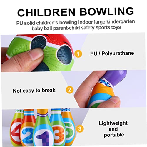 Mini PU Solid Bowling Pins Balls for Indoor Outdoor Play Sports for Interaction and Beginner Bowling Training