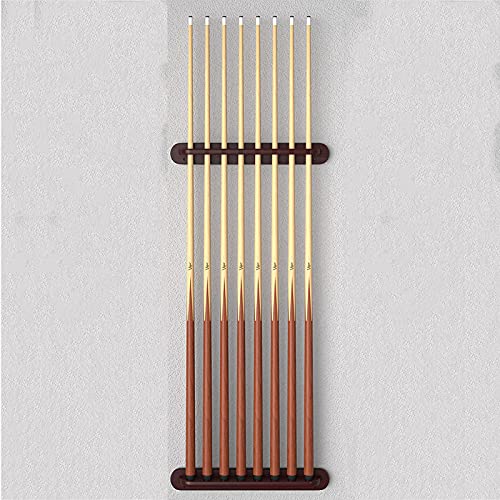 2-Piece Wall-Mounted Billiard Cue Holder 6-Hole Solid Wood Cue Holder Hanging Ball Billiard/Pool Cue Rack for Game Rooms Clubs