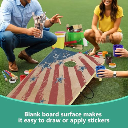 Cornhole Board Set, 4 ft x 2 ft Regulation Size Corn Hole Game Set for Adults with 8 Corn Hole Toss Bags and Carrying Case