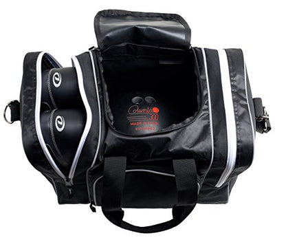Athletico Bowling Bag for Single Ball - Single Ball Tote Bag With Padded Ball Holder - Fits a Single Pair of Bowling Shoes Up to Mens Size 14 - color: Black