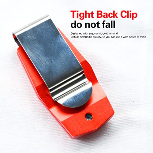 KONLLEN Magnetic Pool Chalk Holder Aluminum Alloy Belt Clip | Portable design, durable metal construction, quick access,metal cue chalk case for pool, snooker and carom - color: Red