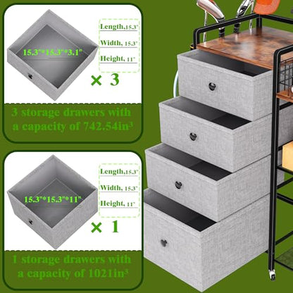 DALEMHOME Golf Bag Storage Rack for Garage, Extra Large 70.07" Golf Organizer Fits 3 Golf Bags, Heavy Duty Metal Golf Equipment Storage Stand with 4 Drawers, Side Basket and Lockable Casters
