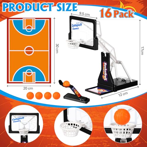 VioraWhite 16 Pack Basketball Game Toys Tabletop Basketball Shooting Game Mini Desktop Basketball Game Gift Desk Games for Adults Office Relax Reduce Stress Basketball Prize Party Favors Birthday Gift - color: Black