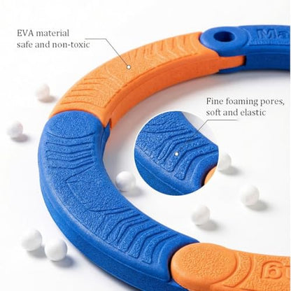 Soft Flying Disc, EVA Foam Foldable Boomerang Ring Toy with Whistling Sound Safe Outdoor Lawn Beach Pool Games Birthday Gift (Dark Blue Orange) - color: Dark Blue Orange