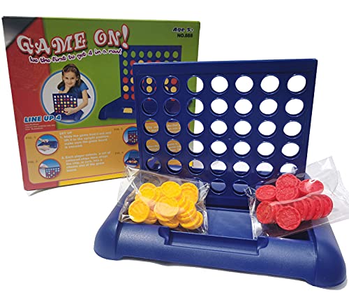 4 IN A ROW Board Games Foldable Line up 4 Toys Children's Educational for Kids Blue SHUYUE