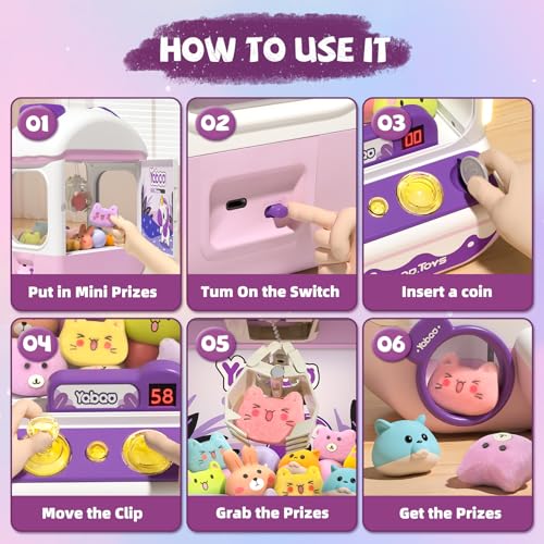 Large Claw Machine for Kids Unicorns, Vending Machine Toys for Girls 5 6 7 8 Year Old, Candy and Prize Electronic Dispenser Game Ages 5-7 6-8, Birthday Gift for 3 4 5 6 Year Old - style: Unicorns