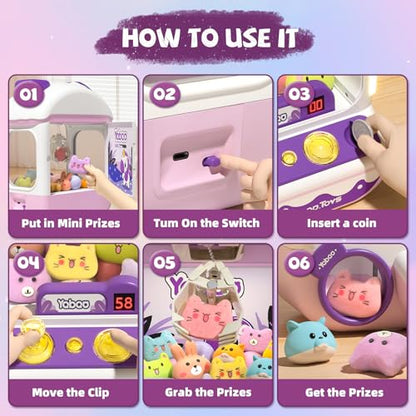 Large Claw Machine for Kids Unicorns, Vending Machine Toys for Girls 5 6 7 8 Year Old, Candy and Prize Electronic Dispenser Game Ages 5-7 6-8, Birthday Gift for 3 4 5 6 Year Old - style: Unicorns