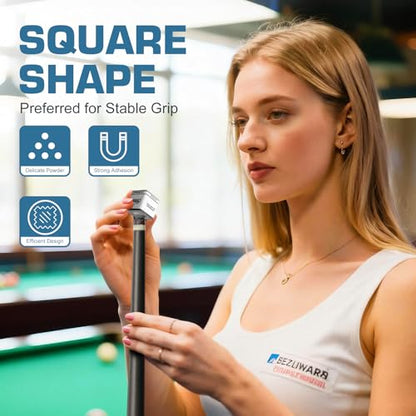 Banly Pool Cue Chalk, Nano Technology Billiard Chalk for Professional Tournament Standard, Low Dust, Super Dense, Suitable for Snooker/Pool/8-Ball - color: Gray-2 pcs