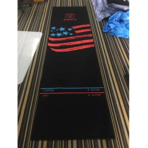 Dart Mat with Throw Line, Professional Rubber Dart Mat - 116" X 31.4" Non-Slip Dart Training Carpet with Embossed Throwing Line for Steel and Soft Tip Darts