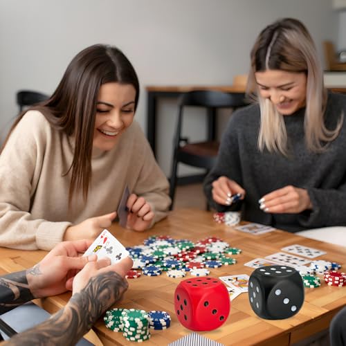 Large Foam Dice, 4 PCS 2.36 Inch Soft Jumbo Dice Set – 6 Sided Squeeze Stress Relief Game Dice for Family Game Night, Party Supplies - color: Multi-color