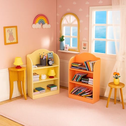1:12 Scale Doll House Mini Computer Office Desk Furniture Accessories Set | Accessories for dollhouse: storage cabinets, books, desk lamps, eyeglasses, headsets, cell phones and game controllers