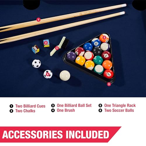 MD Sports Combination Games Multiple Styles Arcade Collection, Billiards, Ping Pong, Hockey, Basketball and Foosball Combination Kit Comes with All The Basics - style: 48 In. Swivel (2-in-1)