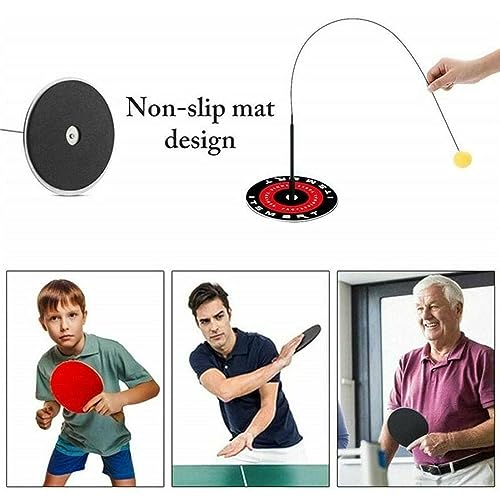Table Tennis Self-Training Trainer With Elastic Soft Shaft - Portable for Indoor Or Outdoor Use - Training Device Practice Ball Bulk for Children Adult