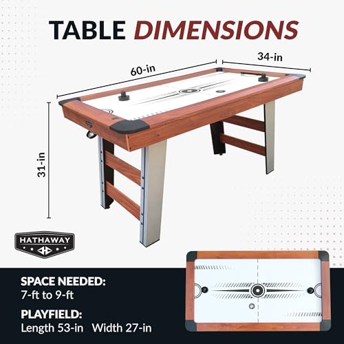 Hathaway Dorsett 60-in Air Hockey Table with LED Scoring
