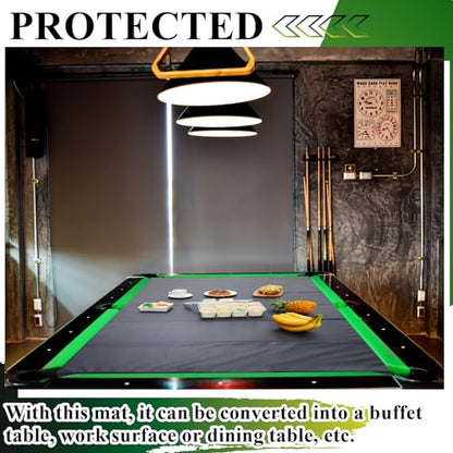 Leyndo 8 ft/7 ft Pool Table Insert for Table Conversion Topper Dining/Game Foam Billiard Pool Convertible Cover Mat Waterproof and Foldable, Black - size: 7'