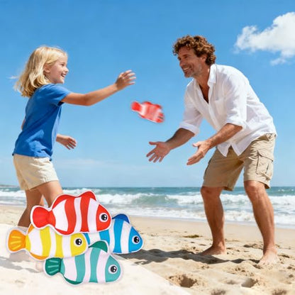 JarThenaAMCS 12Pcs Fish Bean Bags for Tossing Cute Colorful Tropical Clownfish Bean Game Bags for Summer Hawaii Holiday Family Fish Party Throwing Game Supplies