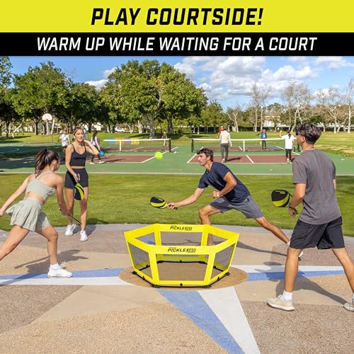 GoSports Pickle 360 Game Set – Pickleball Without a Court – Outdoor Lawn, Beach, and Backyard Paddle Ball Game - style: Hardcourt