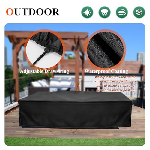 【2025 Upgraded Fabric】Saking Pool Table Cover Waterproof, 420D Heavy Duty 6/7/8/9 Ft Billiard Table Cover Indoor & Outdoor, Scratch-Resistant Polyester Cloth Cover for Pool Table -(6FT, Black)