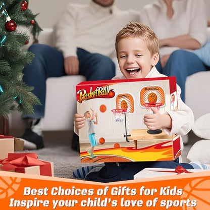 Indoor Basketball Hoop,Mini Tabletop Basketball Hoop Set with Two Balls, Mini Hoops for Desk Table Bed Office Bedroom Basketball Toys for Kids and Adults - style: Clips and Suction Cups