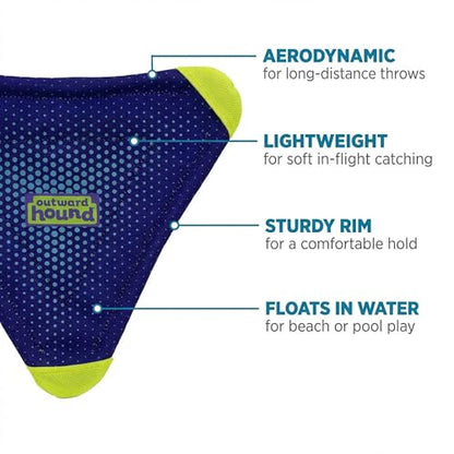 Outward Hound FlyFetch Flyer Dog Toy, Lightweight, Floats in Water, All Breeds, 10" x 11.2" - color: Flyer Purple