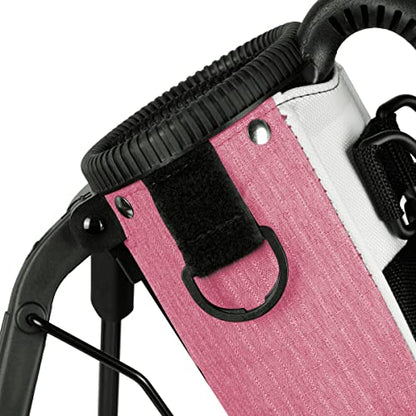 Orlimar Pitch ’n Putt Lightweight Sunday Golf Bag with Stand, Ultra-Light Carry Design, Two-Way Divider Top, Shoulder Strap, Compact Carry Golf Bag for Men & Women - color: Blush Pink