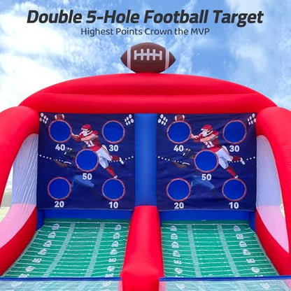 Inflatable Carnival Game Football Toss Game with 4 Inflatable Footalls, Throwing Target Game, Football Target Practice for Outdoor Event, Carnival