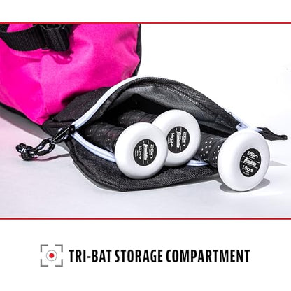 Franklin Sports Youth Baseball + Softball Bat Bag - Boys + Girls Tee Ball, Softball + Baseball Bag for Kids - color: Pink