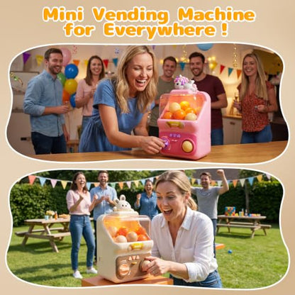 Skirfy Gumballs Machine Toy for Kids,15 PCS 1.77 in Capsules Light Up Vending Machine Operated Gumballs Prize Arcade Game Claw Machine Game Sensory Toys Dolls Gifts - color: White Bunny