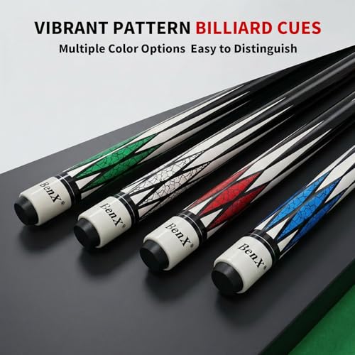 57" Billiard Cue Stick - Maple Birch Wood Pool Cue for 8-Ball & 9-Ball, 13mm Pre-Scuffed Tip, Seamless Metal Joint, 4-Layer Gloss Finish - color: White