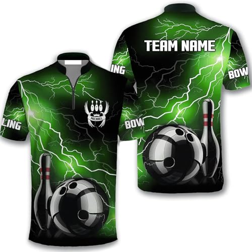 GABITA Personalized Bowling Jerseys for Men, Custom Bowling Shirts, Funny Bowling Shirts Gift for Bowler Team Player - color: A14