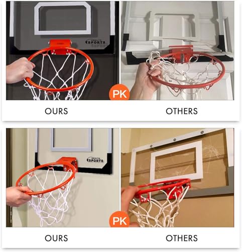 Indoor Mini Basketball Hoop Set for Kids - 17" x 12.5" Door Hoops Room&Wall Mounted with Complete Accessories Game Toys Balls Gifts Boys Teens - style: Basketball Hoop Set-Classic