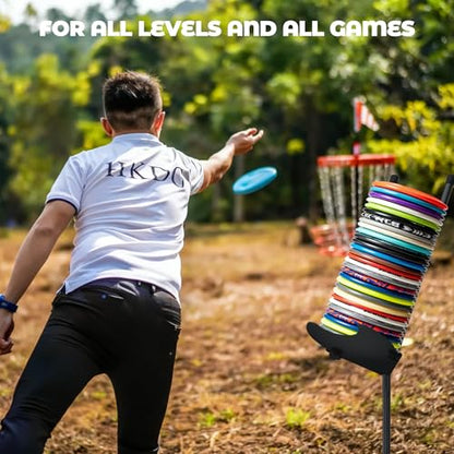 MR Disc Sports Pod Disc Holder, Disc Golf Station for Practice & Training with Carrying Bag