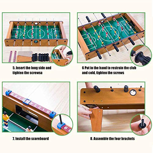 14 Inch Foosball Table, Wooden Soccer Game Tabletop, Mini Indoor Table Soccer Set for Game Rooms, Parties, Family Night