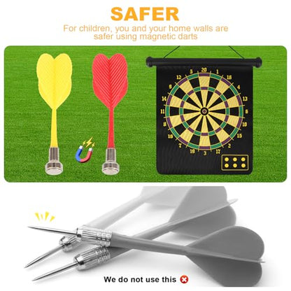 Magnetic Dart Board Set for Kids with 12 Darts - Indoor/Outdoor Safe Games for Boys & Girls Teens, Birthday Gifts Game Room Decor Toys