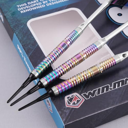 WIN.MAX Darts Soft Tip Set - 90% Tungsten Soft Tip Darts Set Professional 18 Grams Soft Darts Pro Dart Set with Extra 3 Flights - color: Purple
