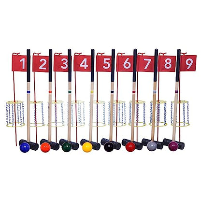 Deluxe Flag Croquet Golf Game Set - size: 8 Player Set