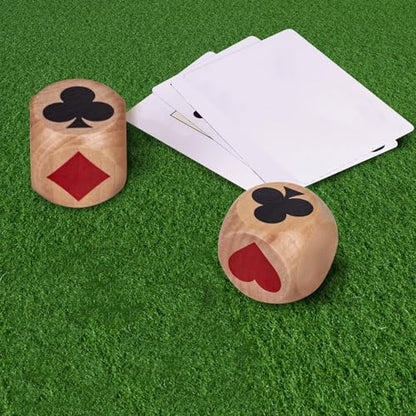 2pcs Euchre Indicators Wooden Trumps Suit Dices Portable Double Marker for Travel Camping Party Use