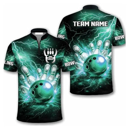 GABITA Personalized Bowling Jerseys for Men, Custom Bowling Polo Shirt, Bowling Shirts Gift for Bowler Team Player - color: A55