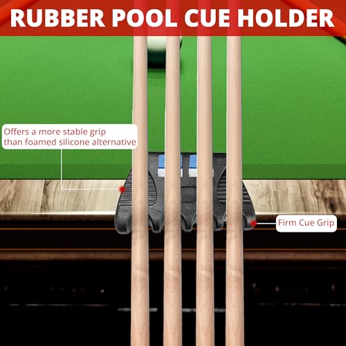 Pool Stick Holder - Heavy Duty Base Pool Cue Holder for Billiards Accessories and Equipment - Portable, Compatible, Easy to Use - Fits in Most Billiard Cases' Pockets (4 Cue Holder)