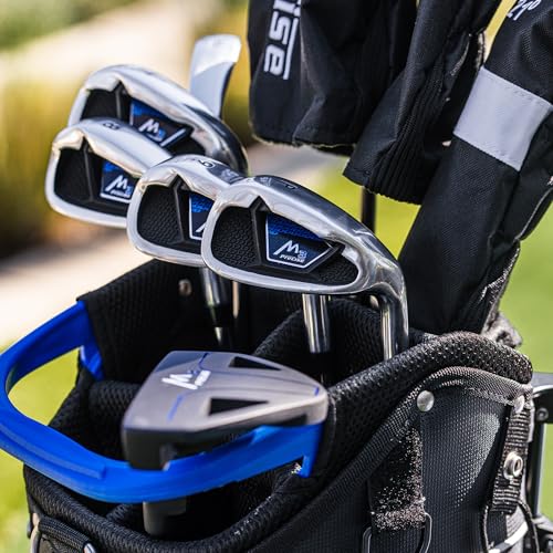 Precise M3 Men’s 14-Piece Golf Set – 460cc Driver, Wood, Hybrid, 6-PW Irons, Putter, Stand Bag, 3 Headcovers and Cover - RH - size: Blue - Tall Size +1”