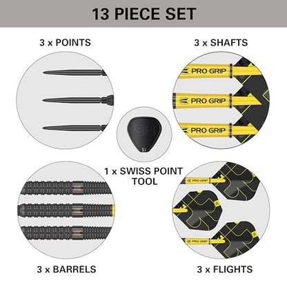 Target Darts Bolide Void 90% Tungsten Dart Set, Steel Tip Swiss Point Darts | 21G/22G/23G/24G/25G/25G | Professional Darts Sets, Black Darts, Swiss Point Tool Included - size: 24G, style: Barrel 02