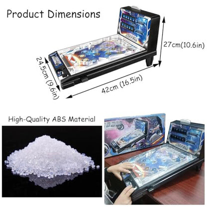 Mini Table Pinball Games Machine, Classic Pinball Toy for Kids Adults, Parent Child Interactive Puzzle Pinball Pinball Ball Shooting Game with Light and Scorekeeper